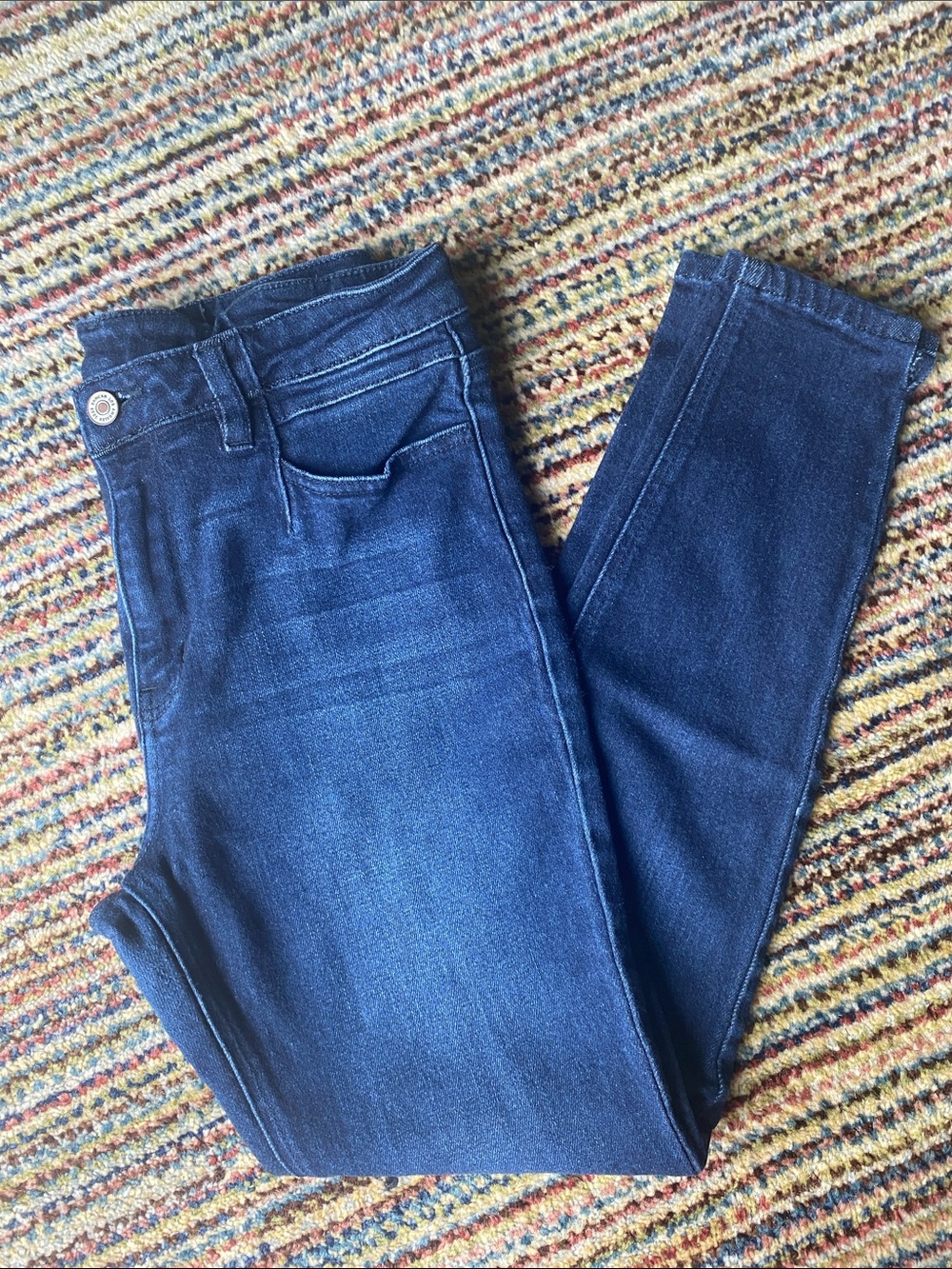 KanCan dark denim skinny jeans with darts and stitching detail